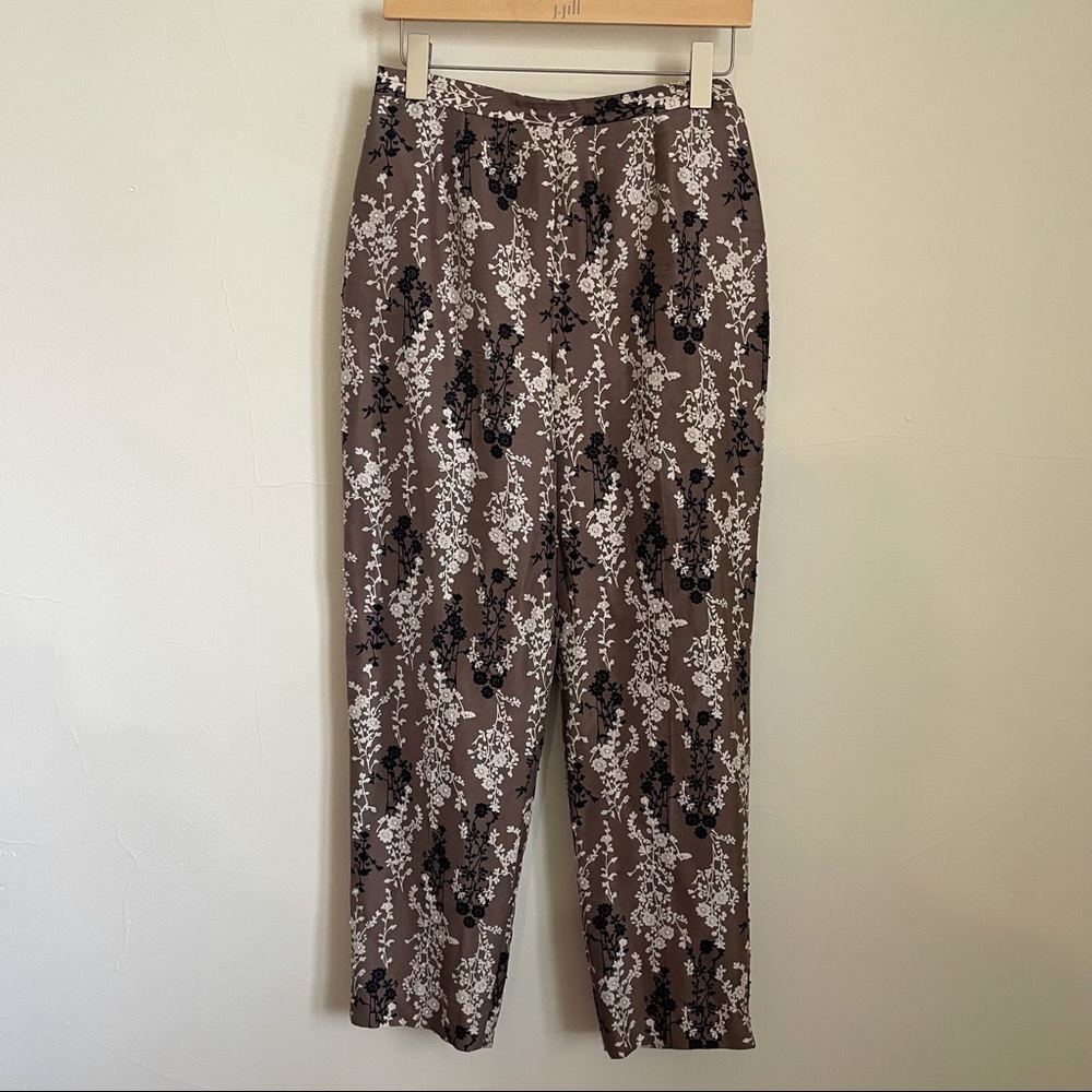 Adrianna Papel Silk Floral Beaded Pants